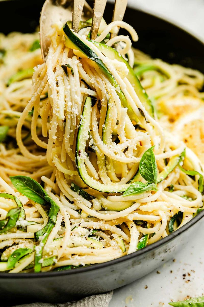 Simple Courgette Pasta With Lemon And Parmesan