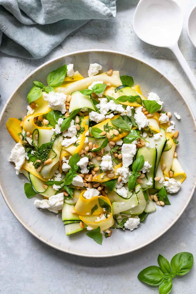 Courgette Ribbon Salad With Mint And Feta