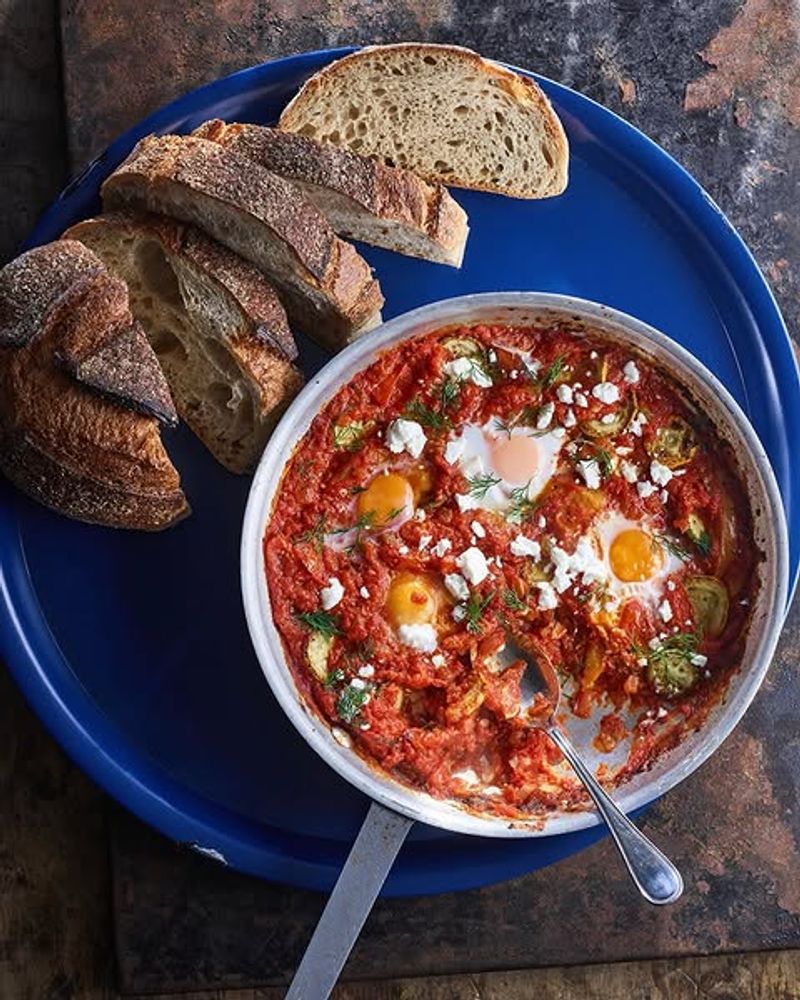 Courgette Shakshuka With Feta