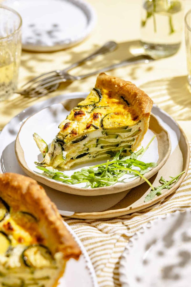 Courgette Quiche With Goat Cheese