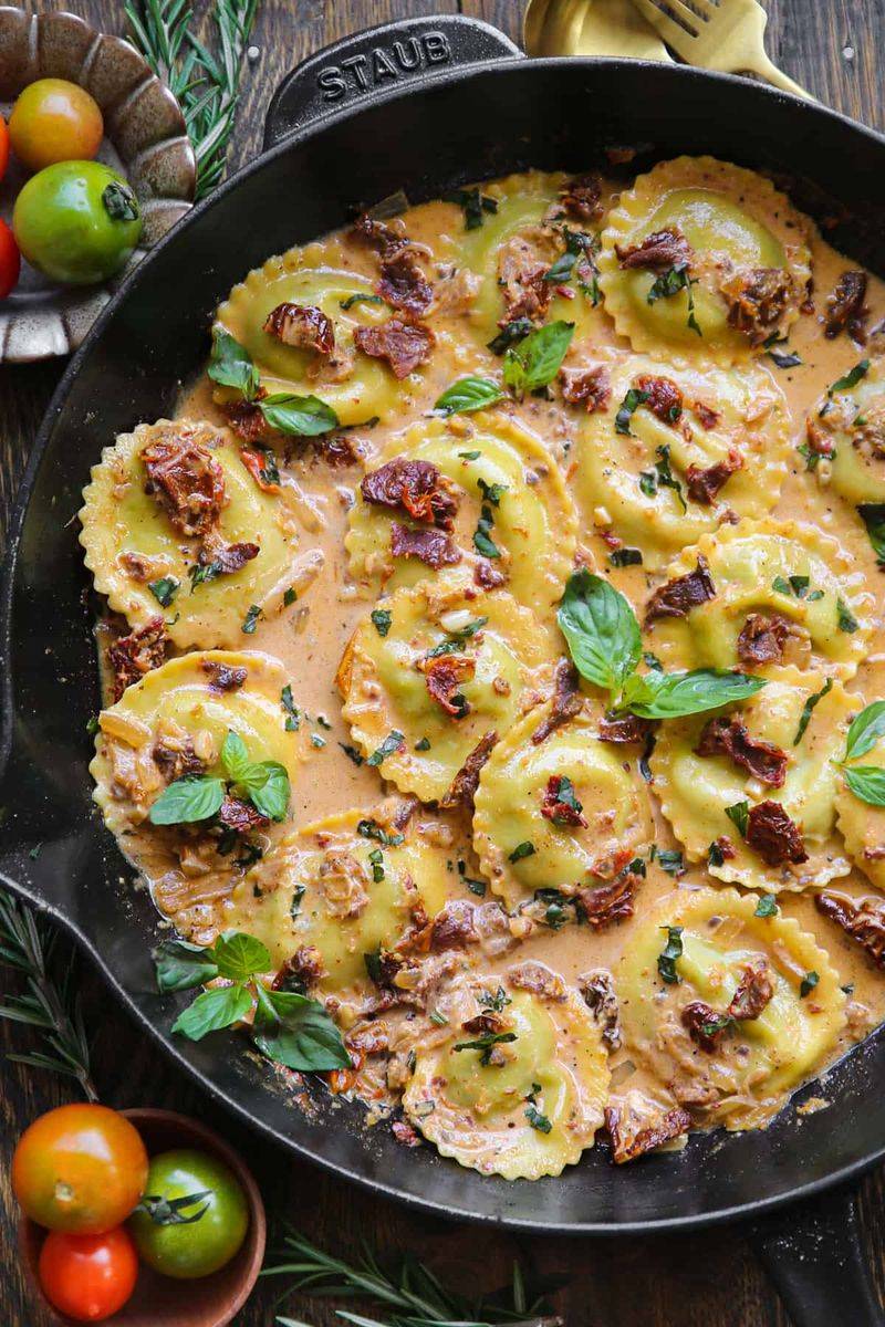 Sun-Dried Tomato and Burrata Ravioli