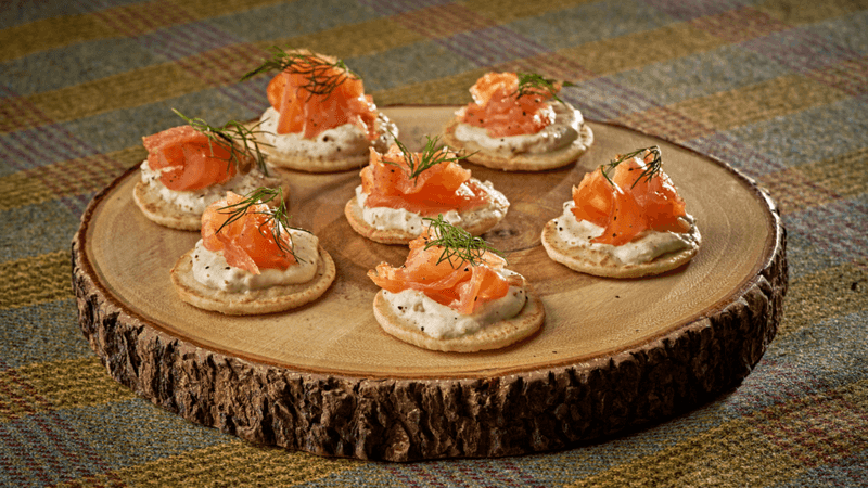 Smoked Oyster and Cream Cheese Blinis