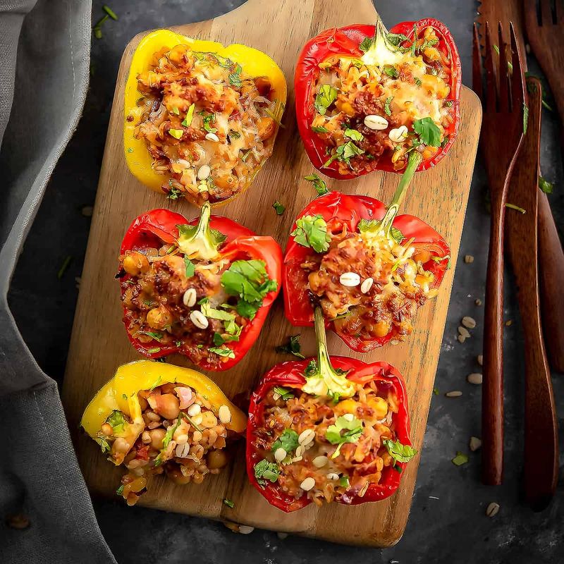 Barley Stuffed Bell Peppers