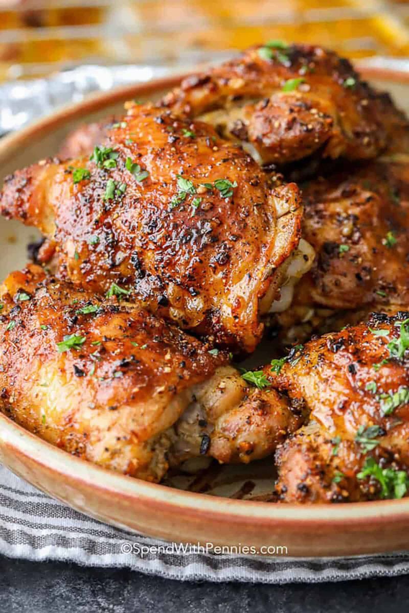 Crunchy Baked Chicken Thighs