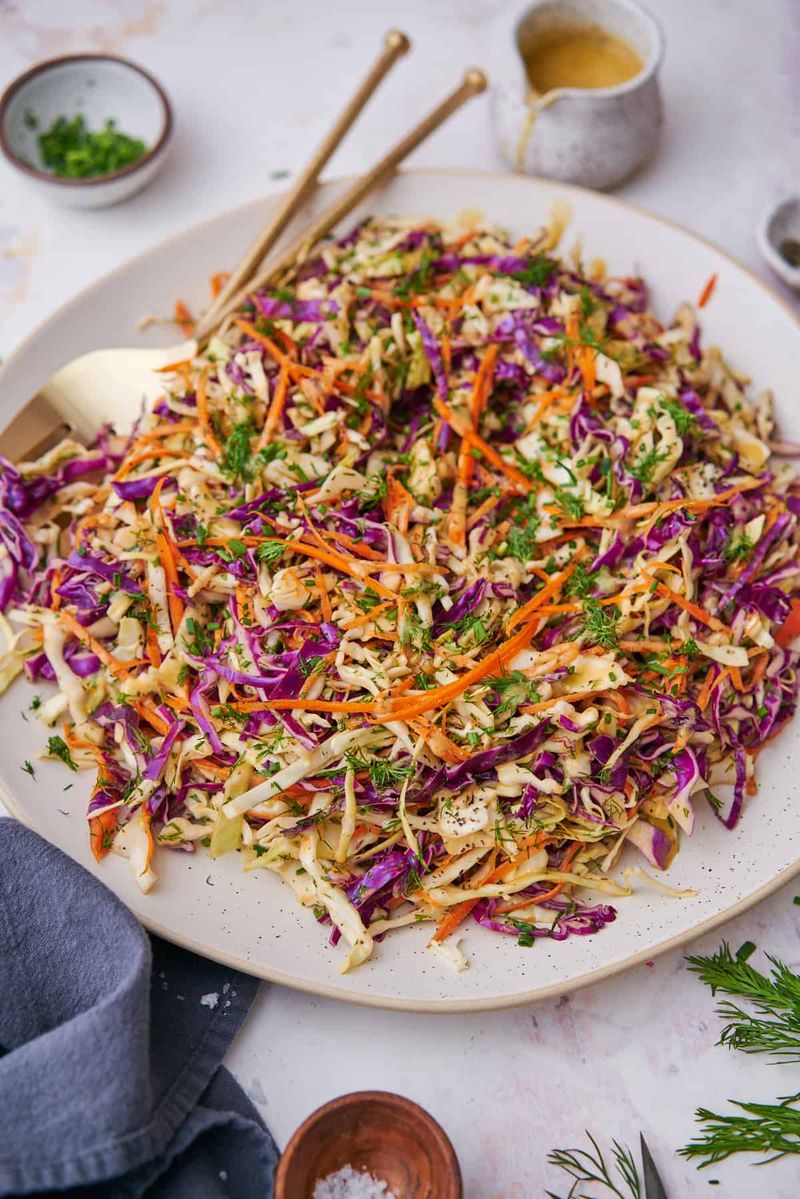 Spinach, Shredded Carrots, and Red Cabbage