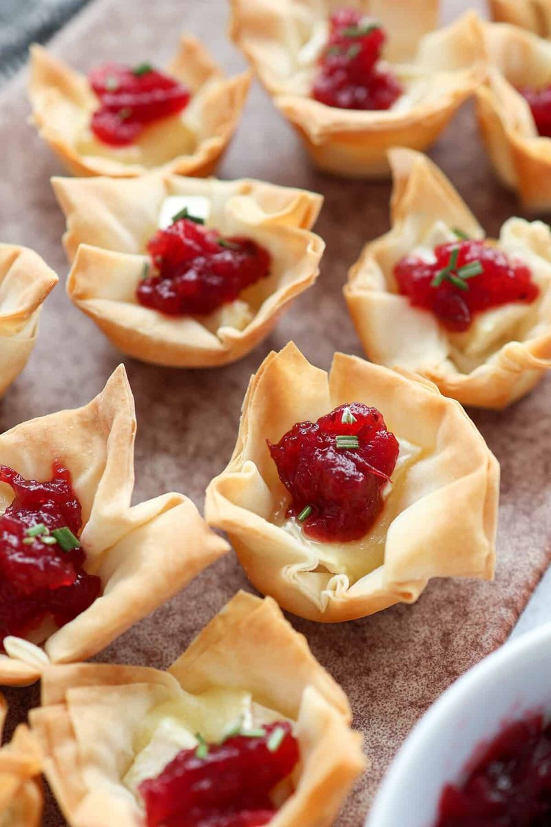 Brie and Cranberry Phyllo Cups