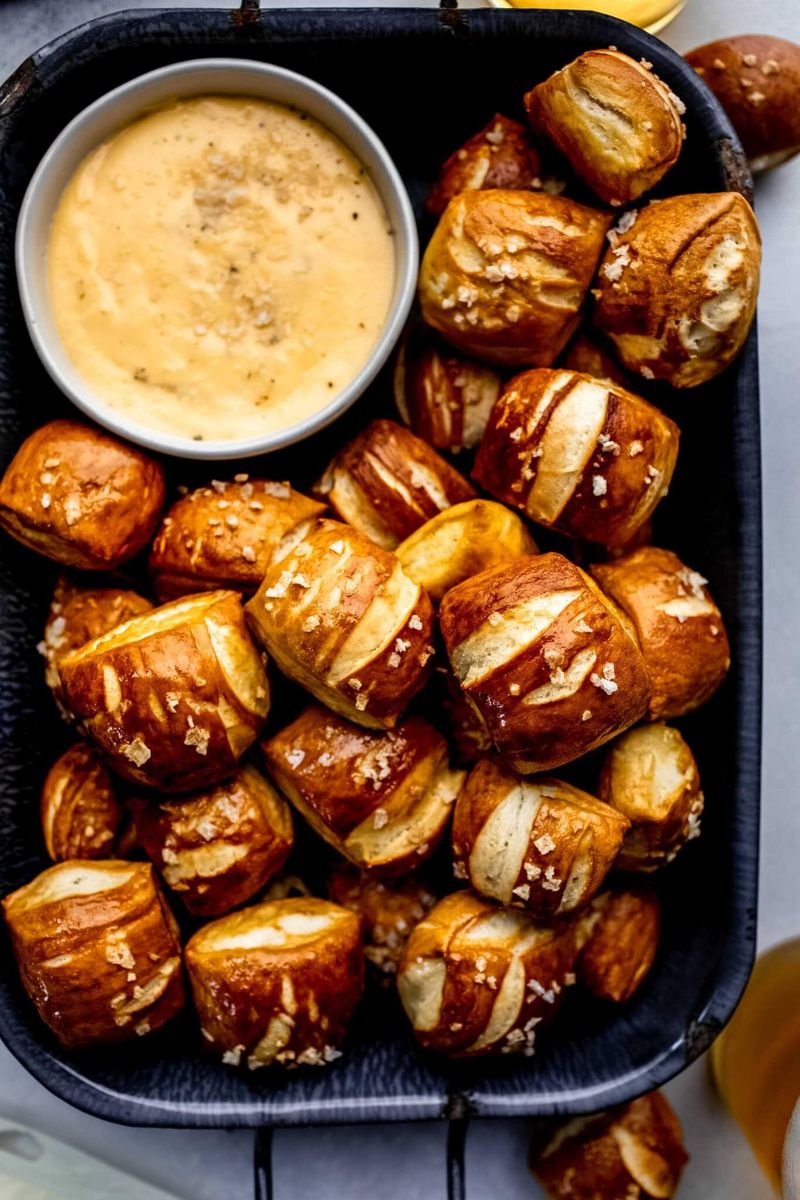 Pretzel Bites with Cheese Sauce