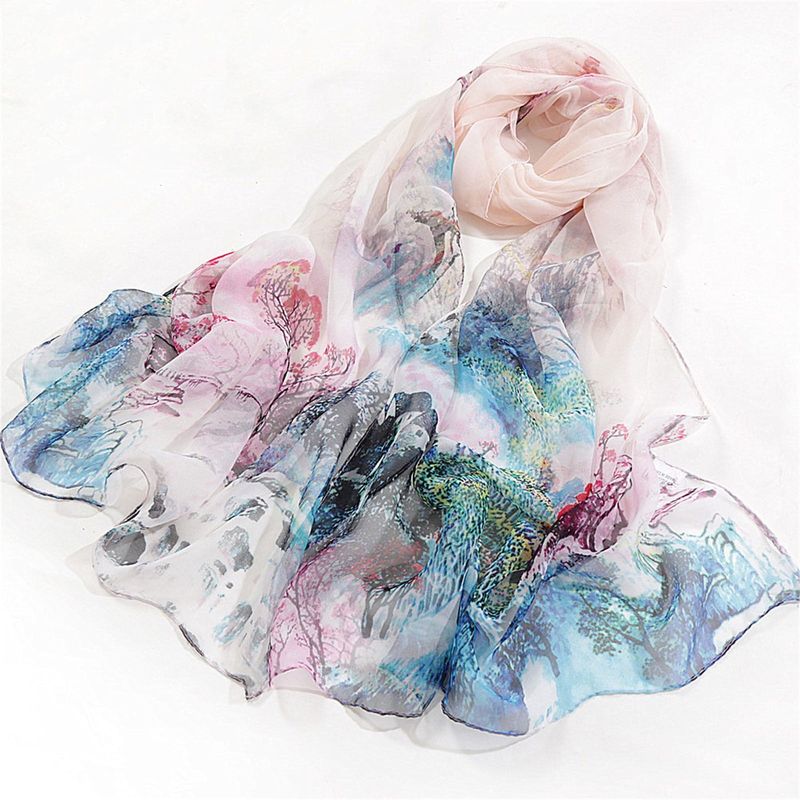 Printed Chiffon Evening Wrap
