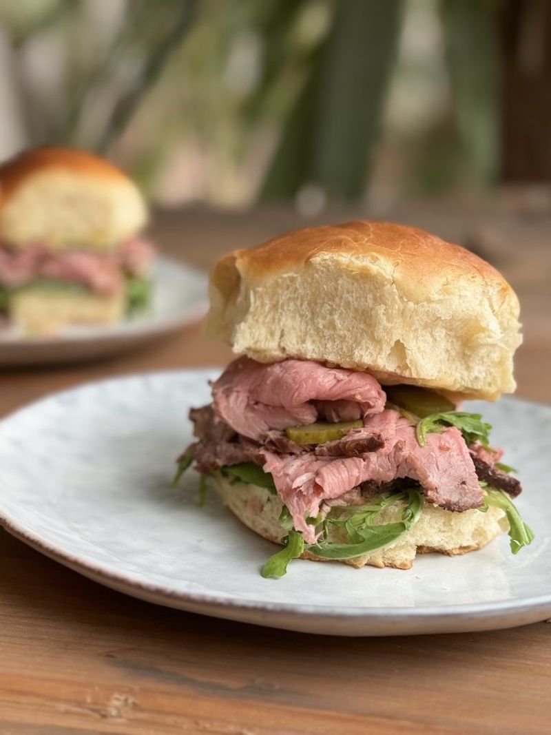 Roast Beef and Horseradish Cream on Mini Rye
