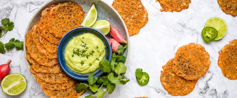 Parmesan Crisps with Guacamole