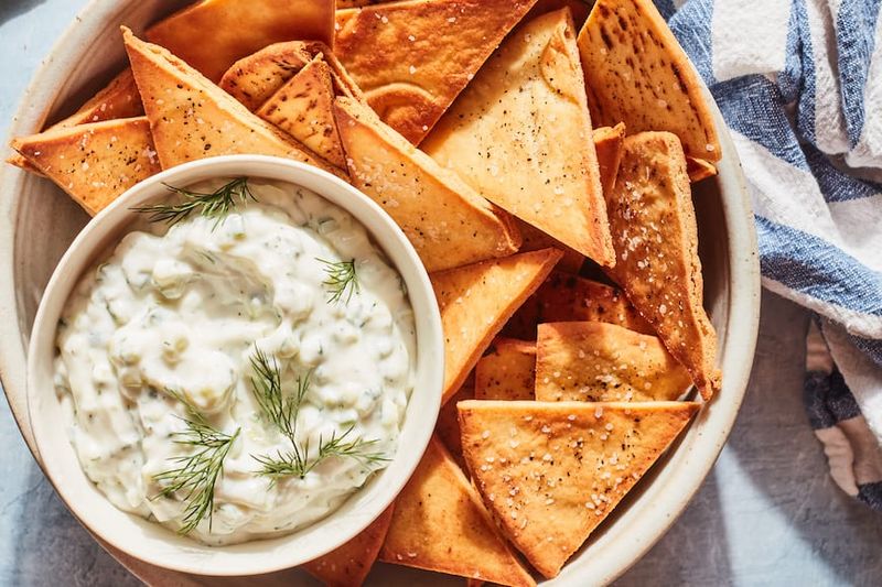Pita Chips and Tzatziki
