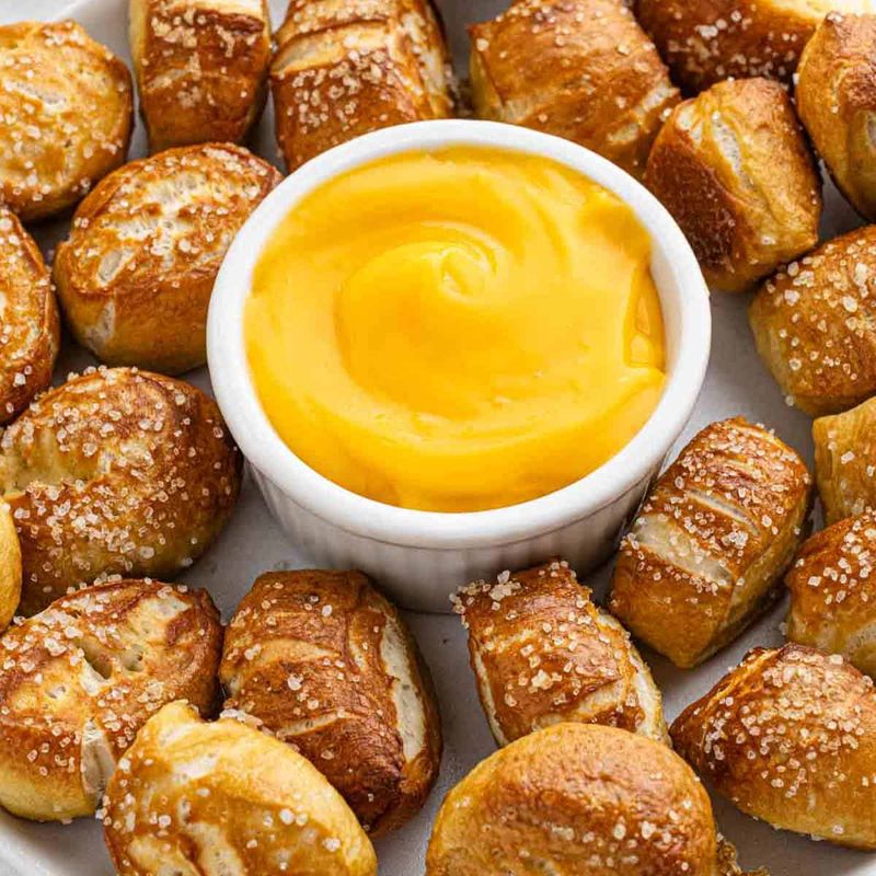 Pretzel Bites with Cheese Sauce