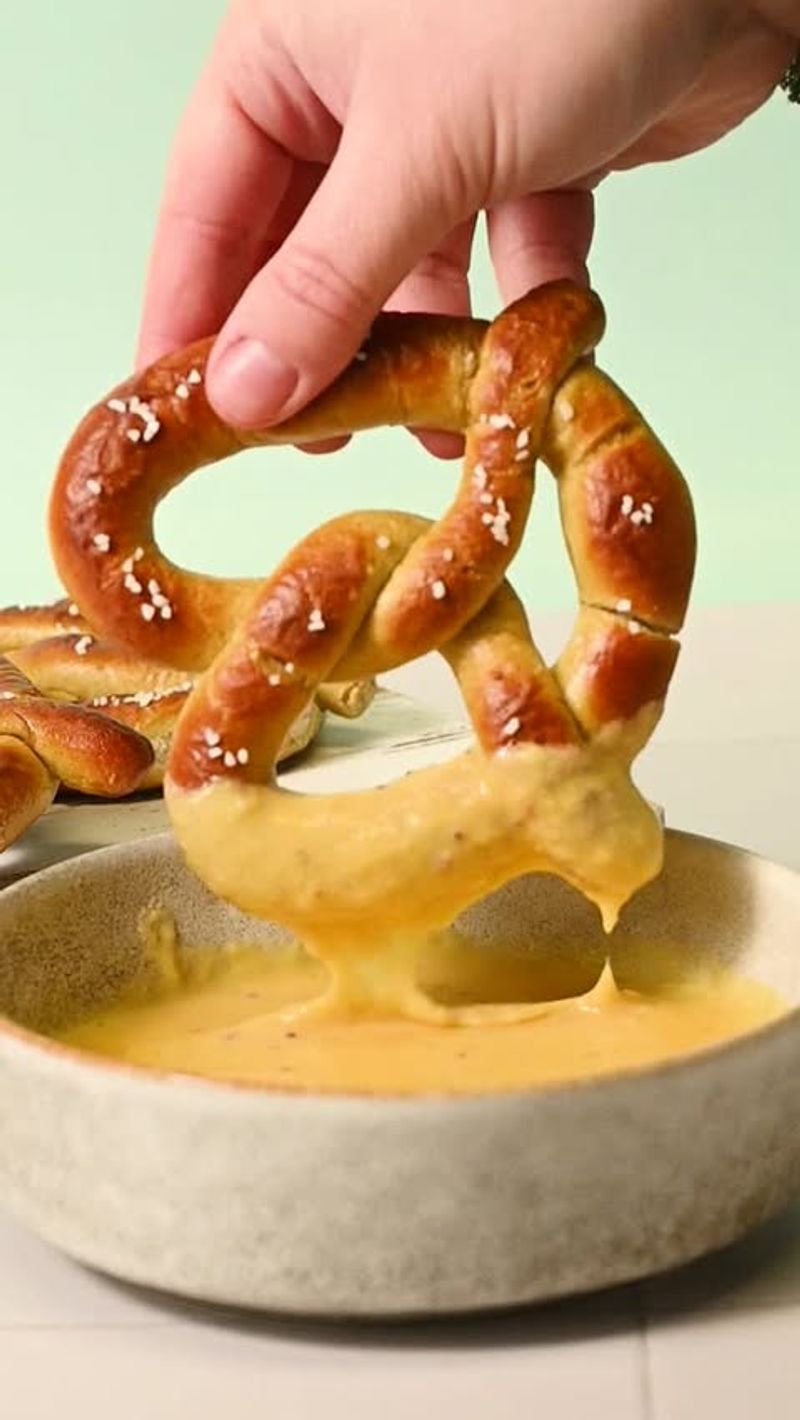 Soft Pretzels with Cheese Sauce