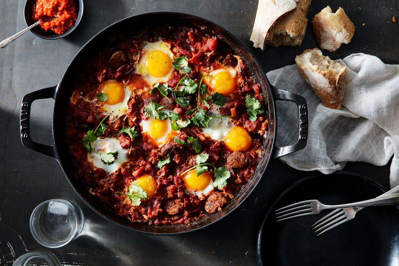 Baked Shakshuka With Merguez Sausage