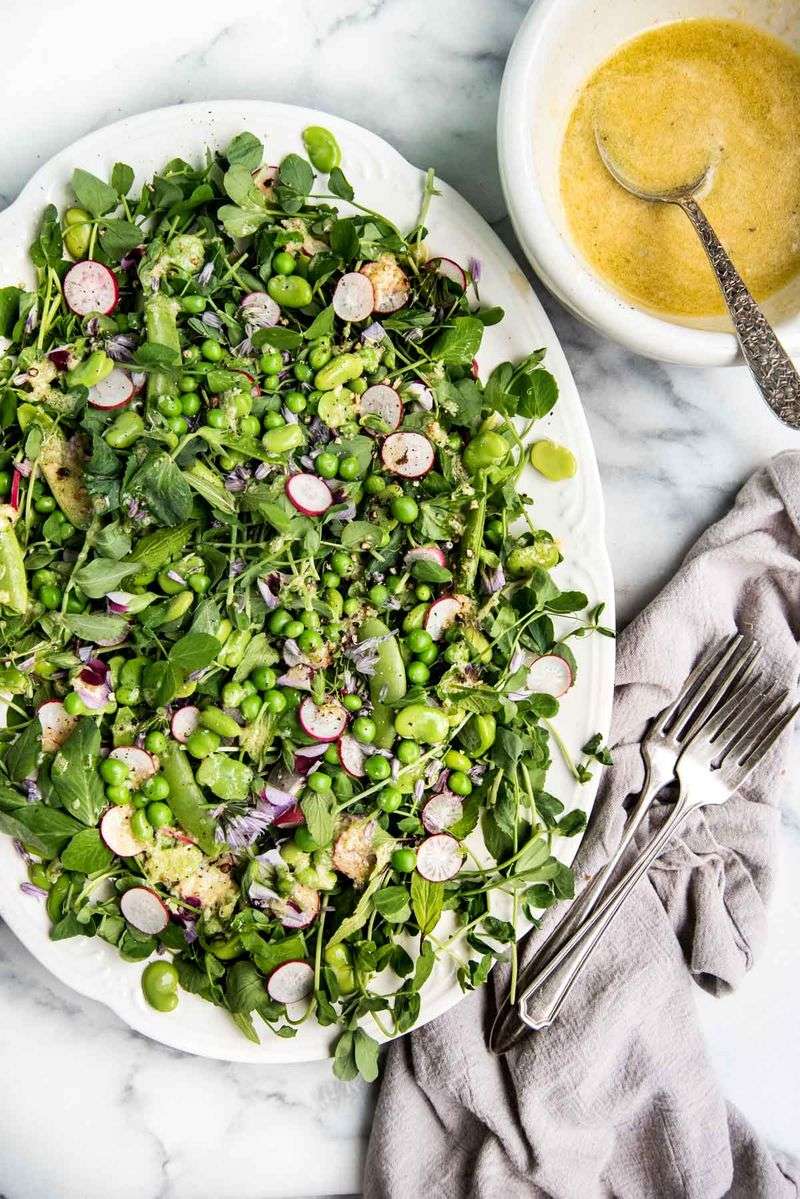 Minted Pea Shoot Salad