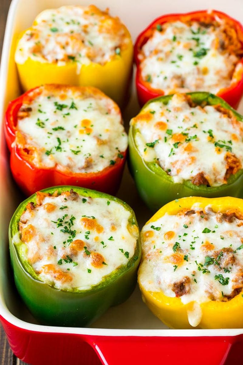 Stuffed Peppers Using Leftover Rice and Meat
