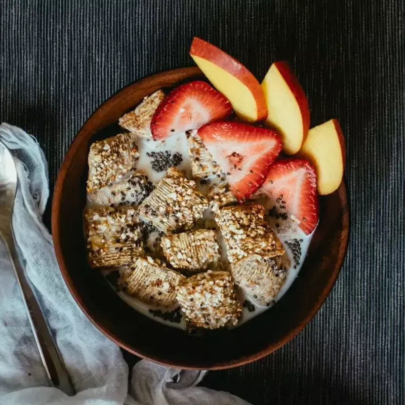 Cereal with Milk and Fruit