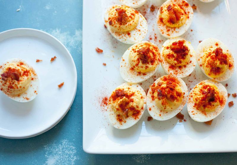 Deviled Eggs With Smoked Paprika and Bacon