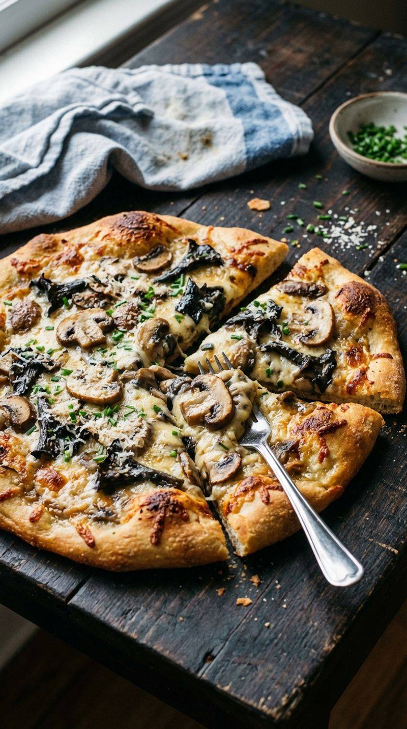 Leftover Mushroom and Truffle Oil Flatbread