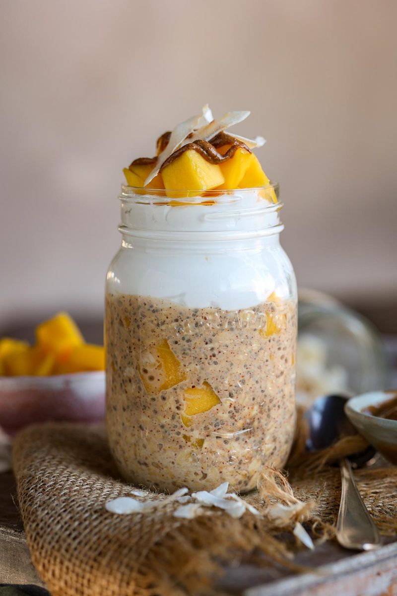 Overnight Oats with Mango and Coconut