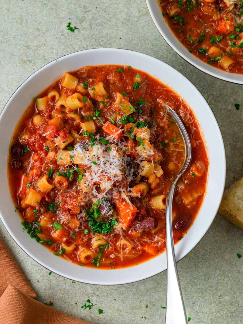 Pasta e Fagioli with Parsley Finish