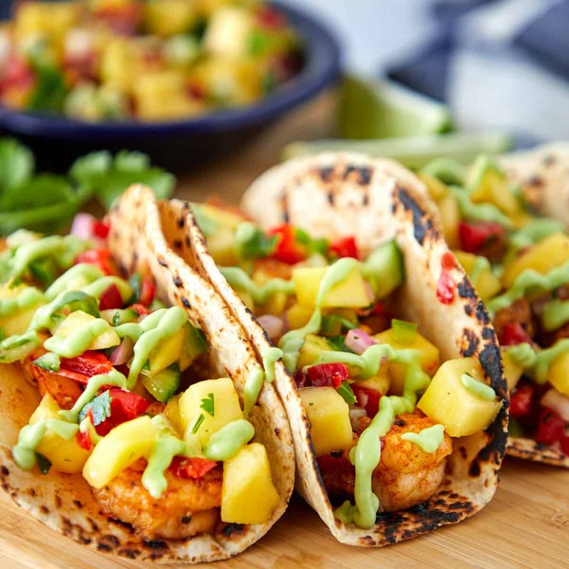 Mango Avocado Shrimp Tacos