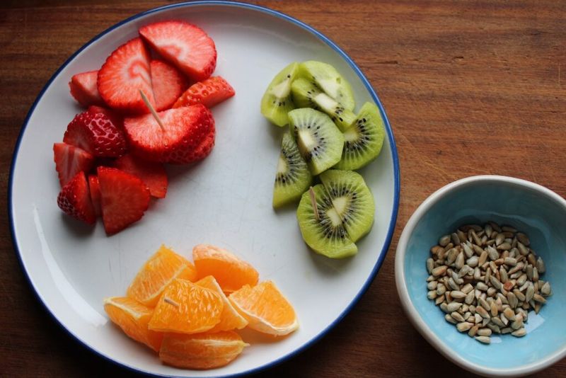 Sliced Kiwi with Sunflower Seeds