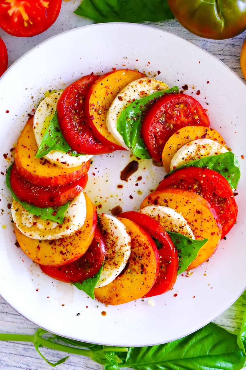 Toss Together a Peach Caprese Salad