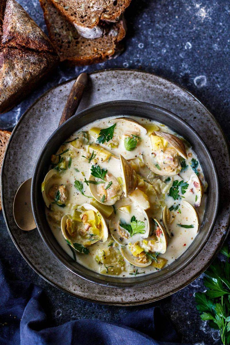 Clam Chowder with Parsley Oil