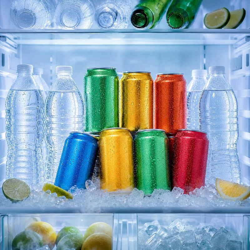 Sparkling Water Cans in a Row