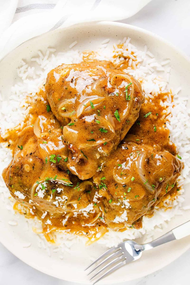 Rice and Smothered Chicken