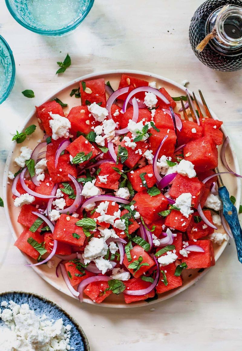 Watermelon Feta Mint Salad