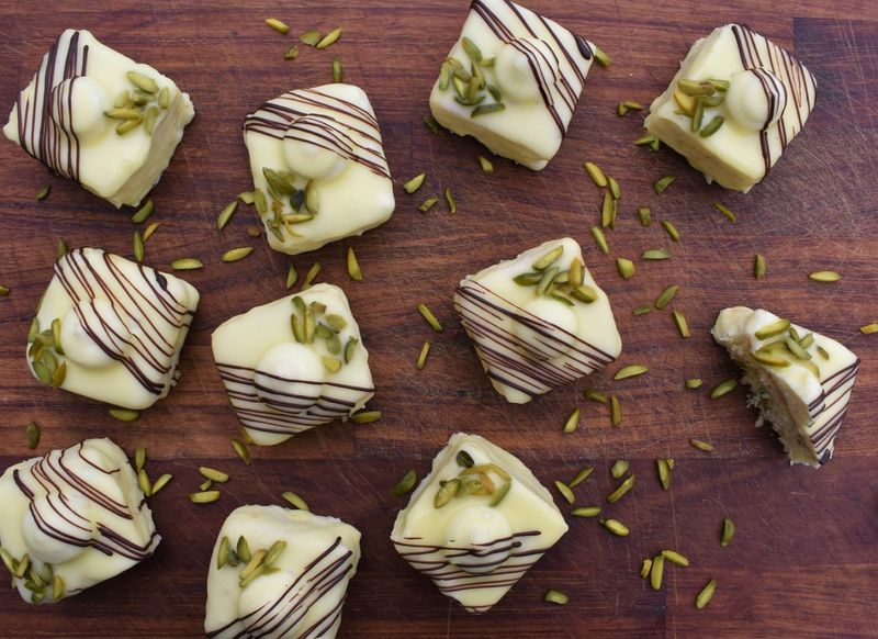 Pistachio Rose Water Petit Fours