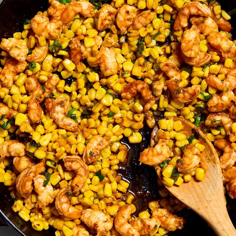 Bap Xao Tom - Stir-Fried Corn with Shrimp and Scallions