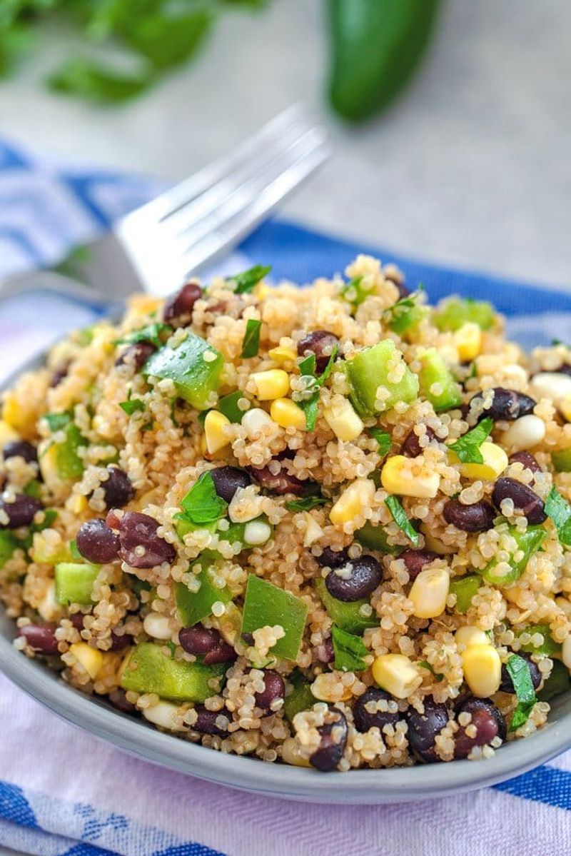 Quinoa-Boosted Couscous Bowl with Black Beans and Corn