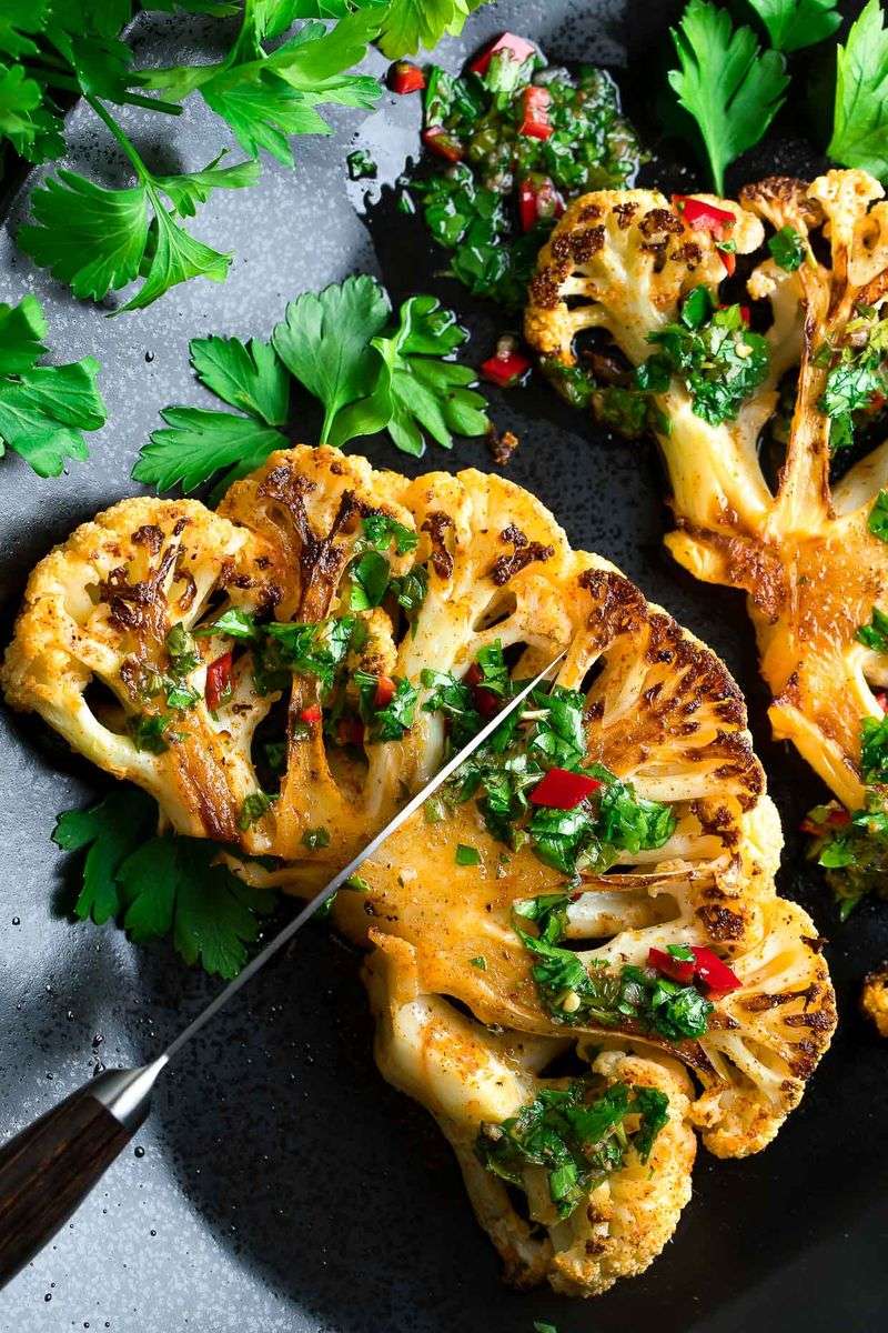 Cauliflower Steaks With Chimichurri