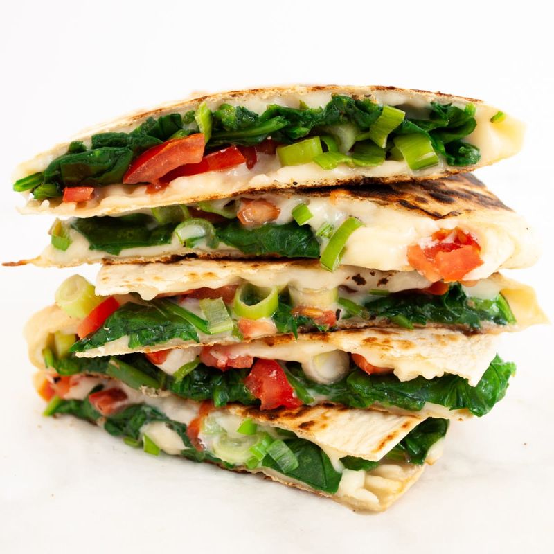 Spinach Quesadillas with Pepper Jack