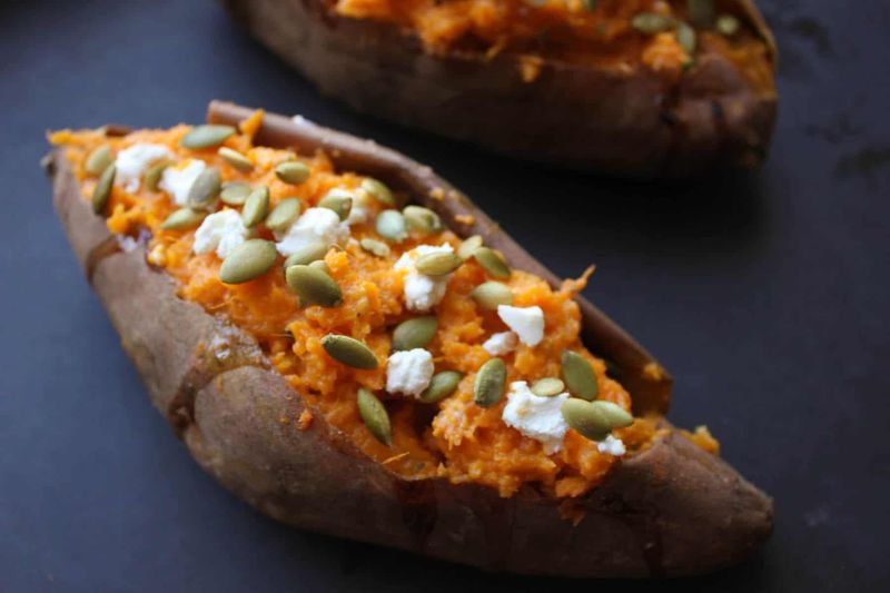 Sweet Potato Mash and Goat Cheese