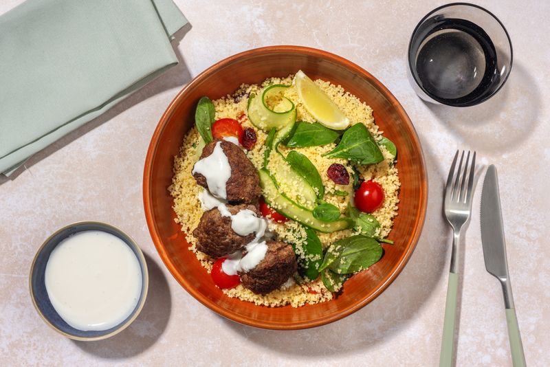 Spiced Lamb and Cucumber Couscous Bowl