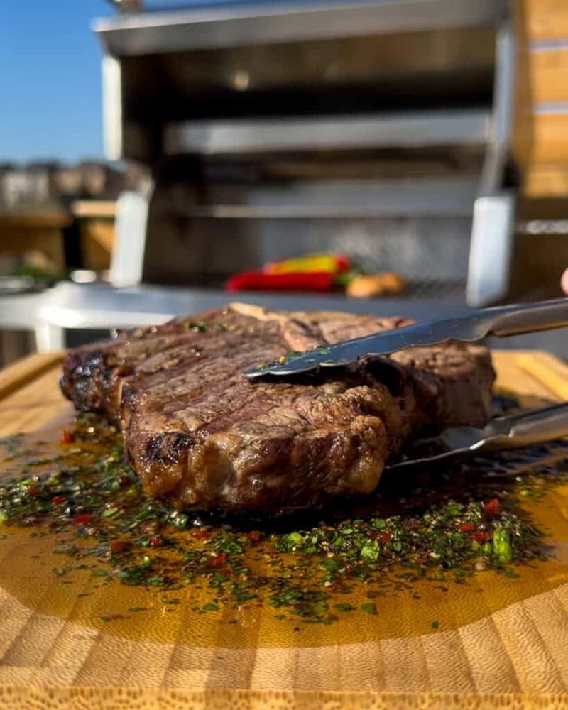 Steak From a Wooden Cutting Board