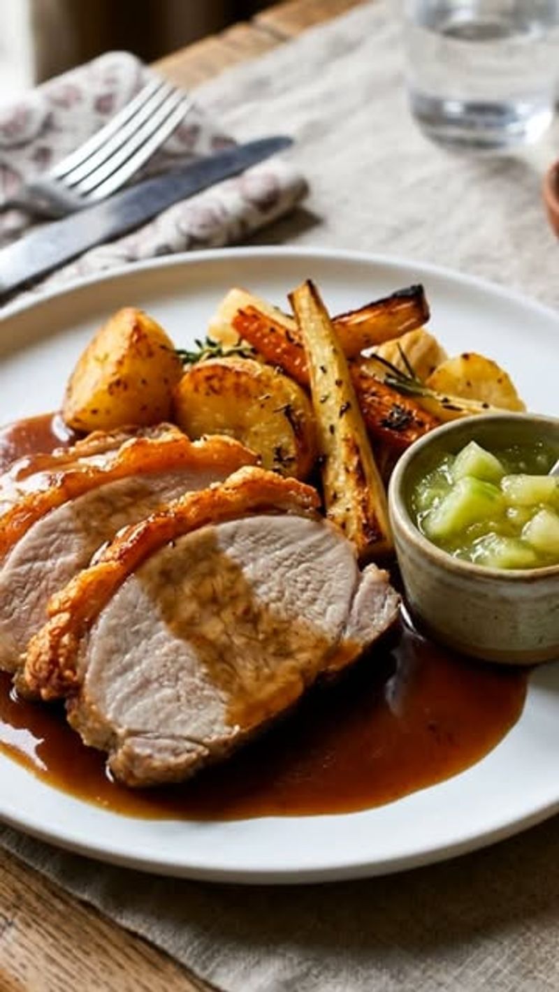 Roast Pork with Apple Sauce - United Kingdom