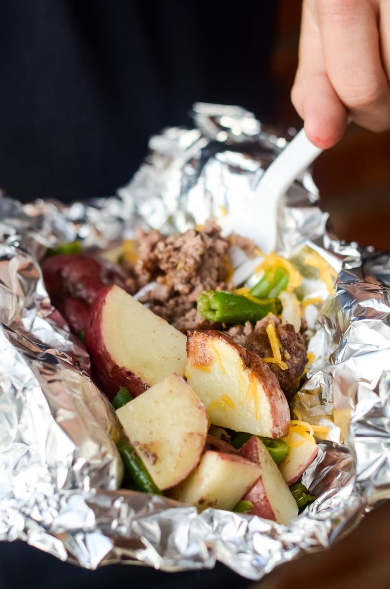 Cheesy Ground Beef and Rice Packets