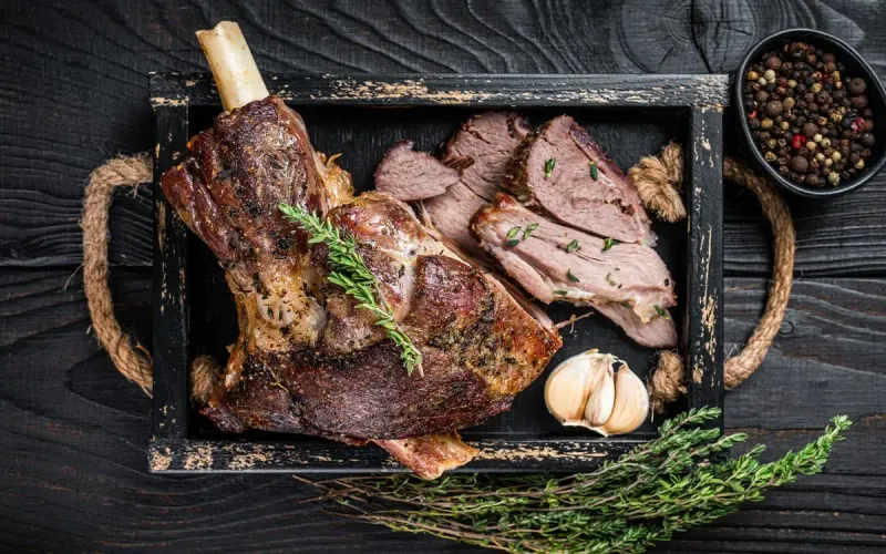 Slow-Roasted Whole Lamb Leg
