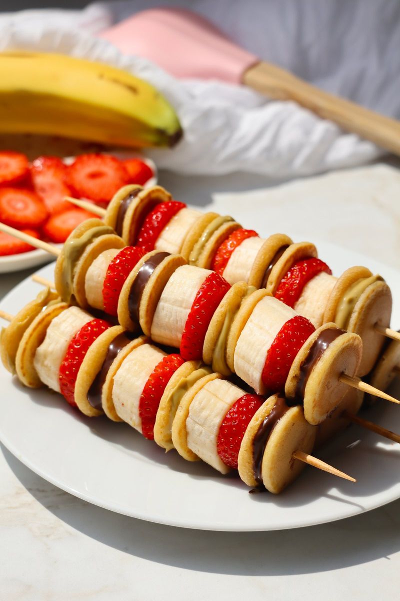 Mini Pancake Skewers with Fresh Fruit