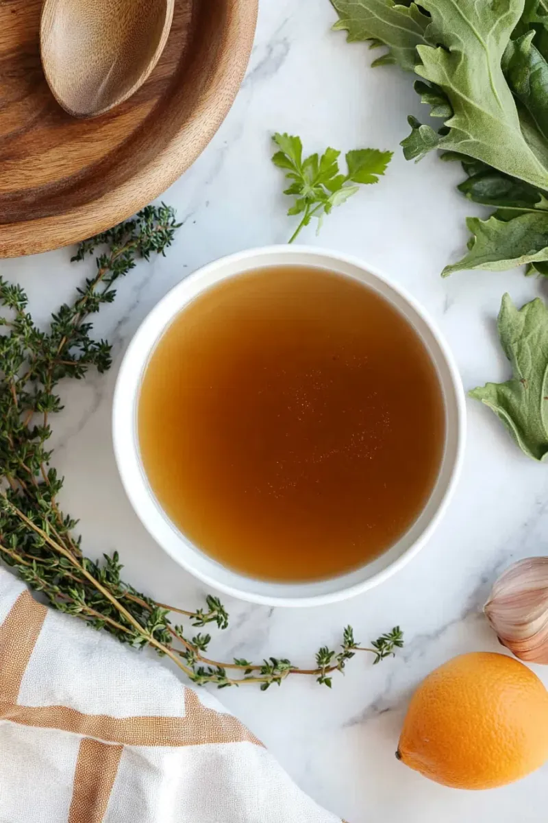 Bone Broth with Roasted Garlic and Herbs