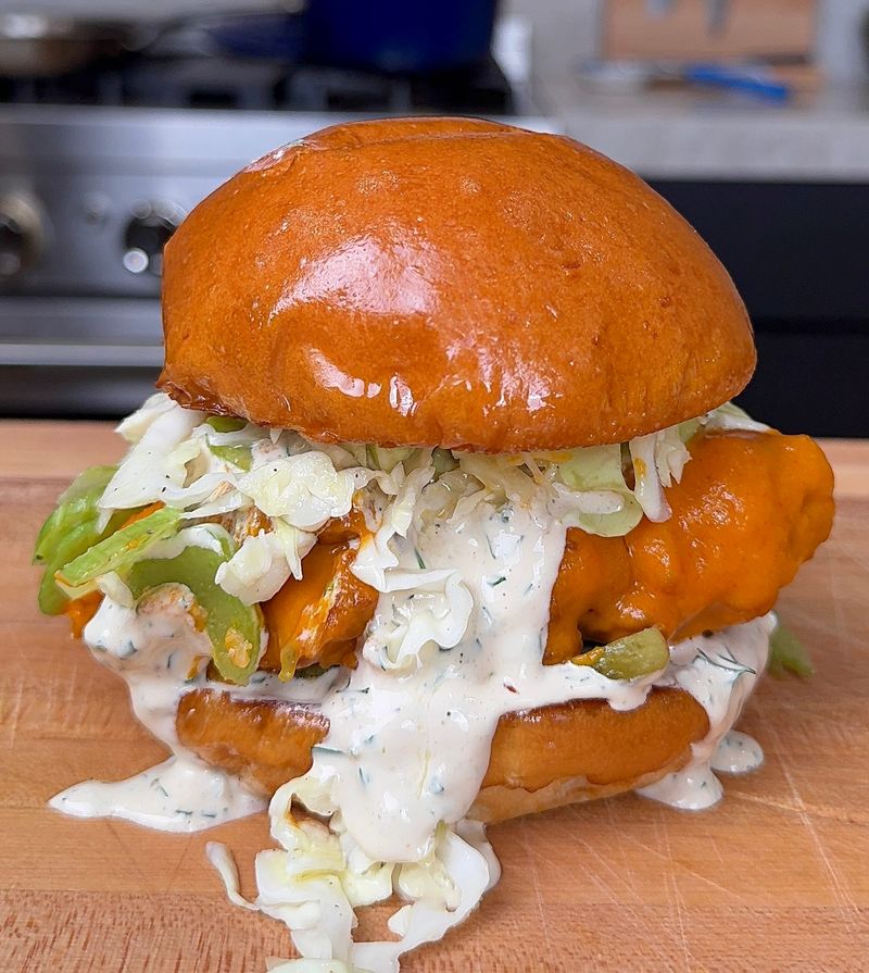 Buffalo Blue Cheese Crispy Chicken Sandwich