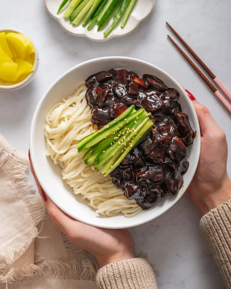Korean Jajangmyeon (Black Bean Noodles)