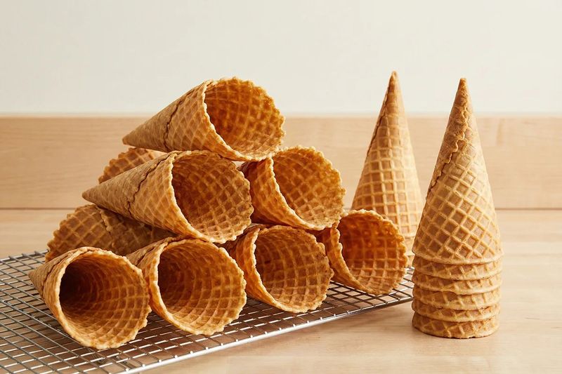 Cone-Shaped Ice Cream Waffle Cone