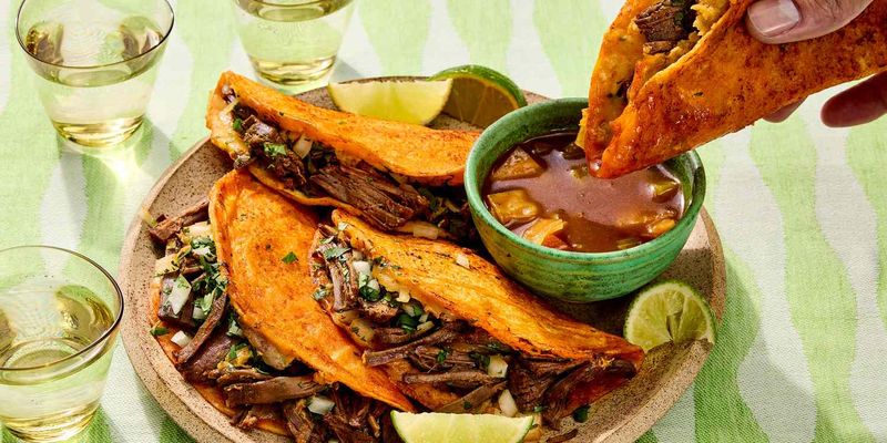 Beef Birria Tacos with Consomme