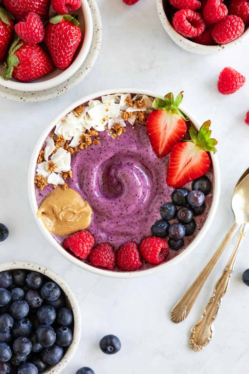 Smoothie Bowl with Acai, Berries, and Granola